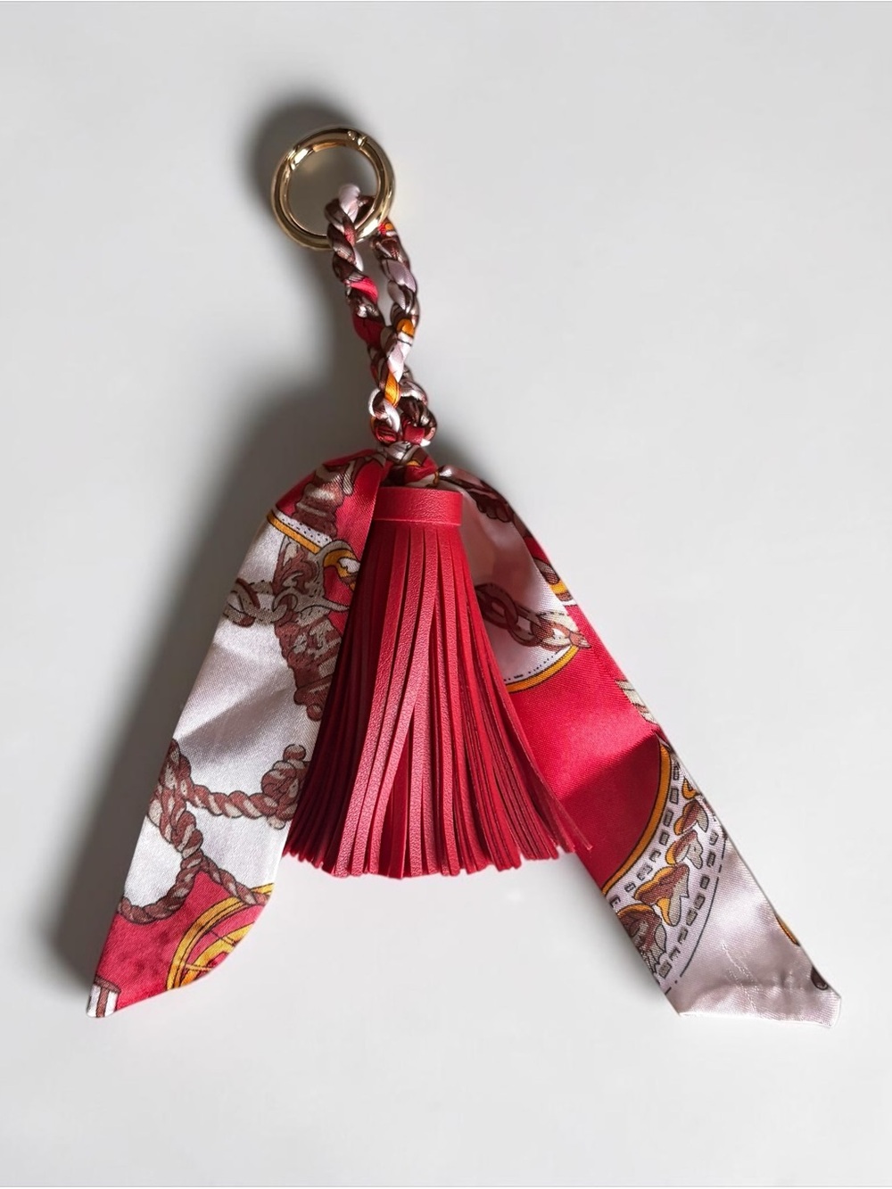 Red Tassel Scarf Bag Charm